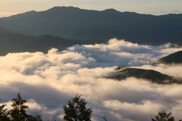 天狗高原・雲海・四国の山々（高知県・津野町）