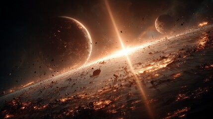 Two Planets Collide in Deep Space as Bright Stellar Burst Lights Debris