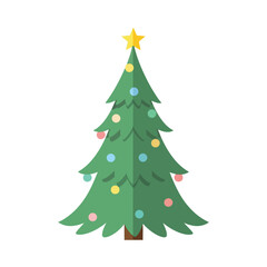 Fototapeta premium Pastel Christmas Tree Vector Illustration for Winter Holiday Decorations