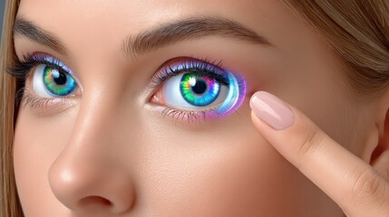 Eye Exam, Vision Care, Colorful Iris, Contact Lens, Beauty