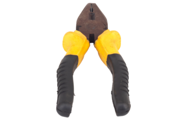 pliers color yellow Isolated on White Background