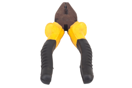 pliers color yellow Isolated on White Background