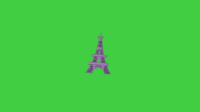Eiffel Tower animation representing Paris, romance, and iconic travel destination.

