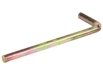 Hex key Dirty Old isolated on white background