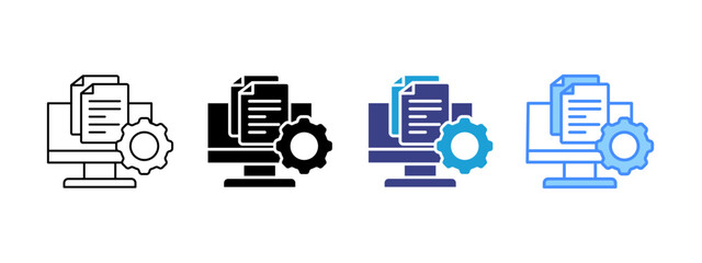 Management icon set multiple style collection