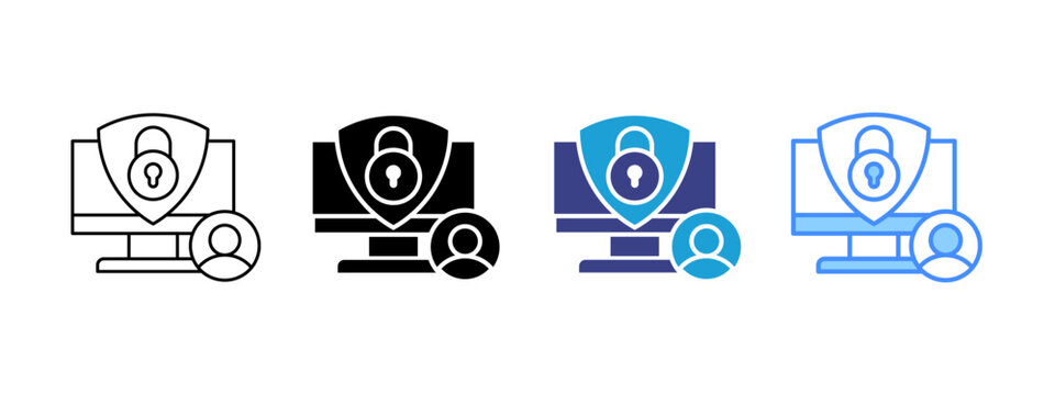 Permission icon set multiple style collection