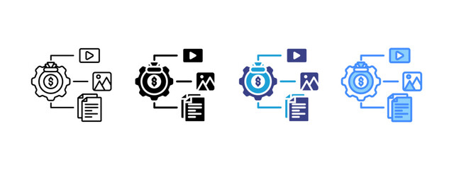 Categorization icon set multiple style collection