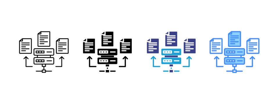 Data Collection icon set multiple style collection