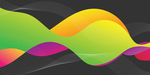 Abstract Background with Motion Wave Fluid Liquid Lines and 3D Effects, Colorful Gradient