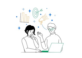 business woman and business team