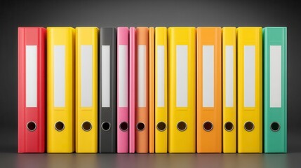 Colorful File Folders: Office Organization, Documents, Records