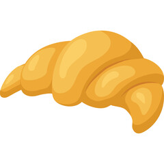 Golden Croissant Pastry Isolated on Transparent Background Delicious Baked Good Breakfast Treat French Cuisine Staple Freshly Made Flaky Texture Warm Tones
