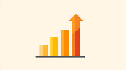 Colorful upward trending bar graph representing financial success, growth, and achievement in business, analytics, and marketing strategies in a modern design