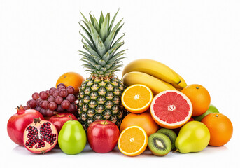Colorful Variety of Tropical and Citrus Fruits