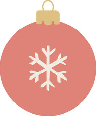 Christmas Ornament with Snowflake Illustration