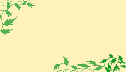 A soft pastel cream background decorated with subtle leafy accents, creating a gentle and elegant natural aesthetic.