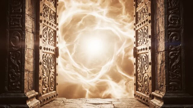 Ornate Doorway Opens to a Portal of Light