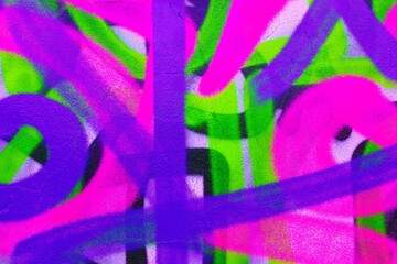 Graffiti art in neon pink, purple, green with abstract swirls. Urban, 90s vibe, trippy, funky...