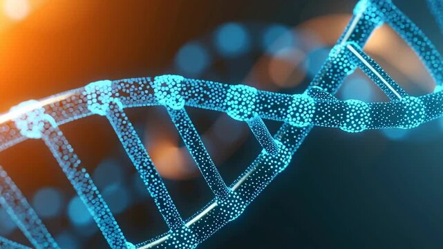 A vivid representation of a DNA double helix structure.