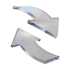 3d Glass arrows on transparency background.