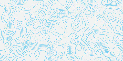 Fototapeta premium Abstract topographic contour map pattern in soft blue lines on white background. Minimalist elevation design for geography, mapping, travel, or modern backgrounds. Clean vector style illustration.