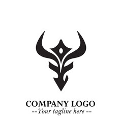 Head of Vampire Logo Symbol in Black on the White Background with Gothic Horror Vector Design