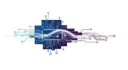 Digital Circuitry  Modern Technology and Data Flow Illustration