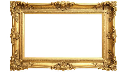 Ornate gold picture frame with intricate carvings and classic design 1.