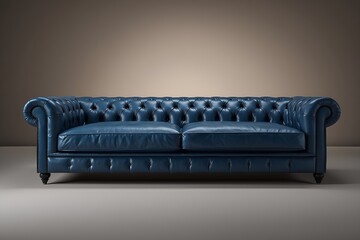 Blue Leather Sofa