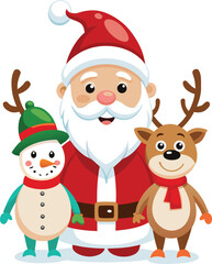 Christmas Santa Claus Vector Art for T-Shirts, Cute and Artistic Santa Claus T-Shirt Vector, Santa Claus Vector T-Shirt Designs
