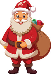 Christmas Santa Claus Vector Art for T-Shirts, Cute and Artistic Santa Claus T-Shirt Vector, Santa Claus Vector T-Shirt Designs