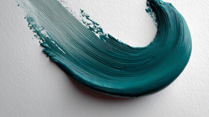 Abstract teal paint stroke on textured canvas with soft background ideal for artistic projects and creative backgrounds in design and art applications