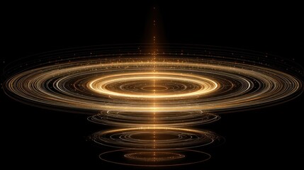 Fototapeta premium A mesmerizing display of concentric circles radiating light and energy against a dark background, creating a sense of movement and depth.