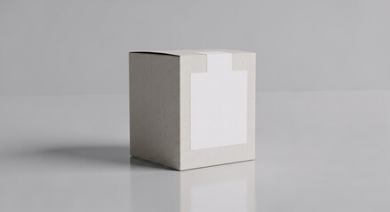 Minimalist Tea Packaging Mockup Featuring Modern Tea Box with Blank Label on Gray Surface