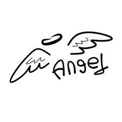 Hand drawn vector illustration of wings.