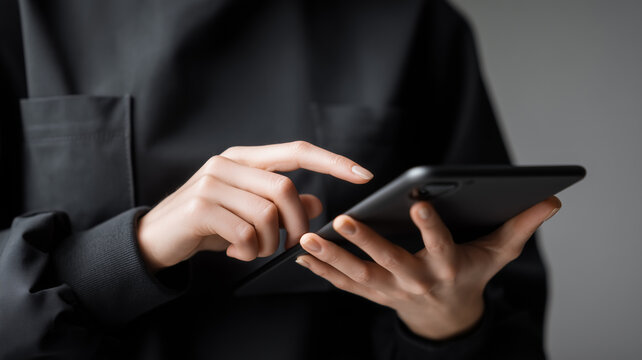 Hands using a smartphone, depicting mobile app interaction, digital communication, and everyday productivity with secure access to essential services and accounts from anywhere.