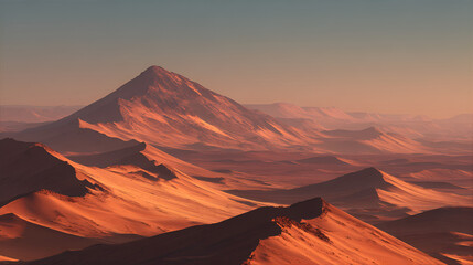 Naklejka premium 3D rendering of desert mountain landscape illustration material 