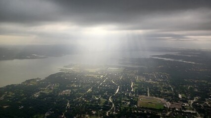 Sun Rays Break Through Storm Clouds