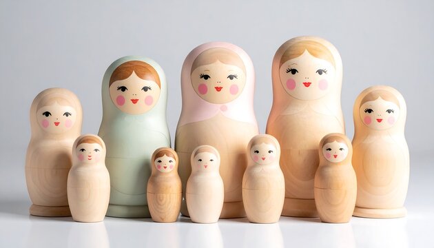 Matryoshka dolls - A collection of traditional Russian nesting dolls.