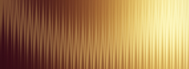 Obraz premium Illustration of golden vertical ribbed texture with a bright light source on the right side