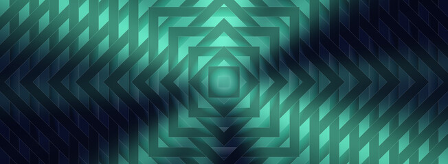 Illustration of abstract geometric pattern with diamond shapes in cool teal and dark blue tones