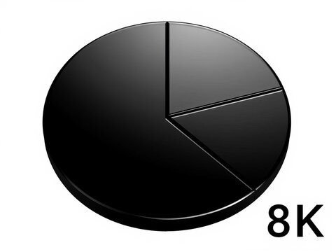 A black pie chart icon with three equal sections, suitable for representing thirds or tripartite divisions in data,  divided,  infographic