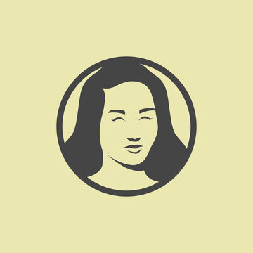 Minimalist woman face logo vector illustration design.