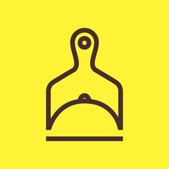 Minimalist line art logo combining a cutting board and food cloche.