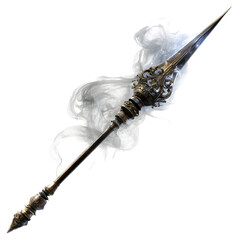 Ancient Spear: An exquisitely detailed close-up shot of a majestic spear, the weapon exudes an aura of regal history and battle-ready craftsmanship. 