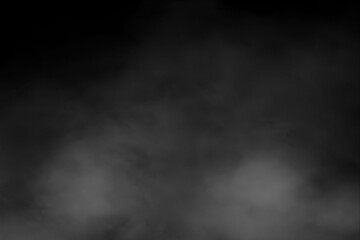 Mysterious White Smoke and Fog Abstractly Rising on a Deep Black Background, Atmospheric Texture Overlay for Design Elements