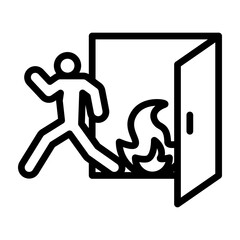 Smoke Escape Vector Line Icon Design