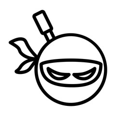Ninja Symbol Vector Line Icon Design