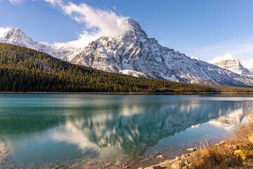 mountain lake reflection