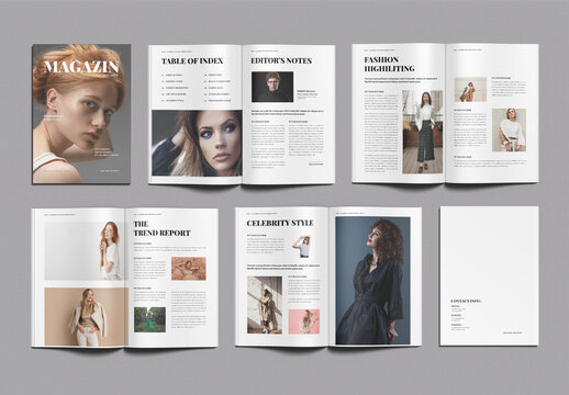 Fashion Magazine Design Layout Template